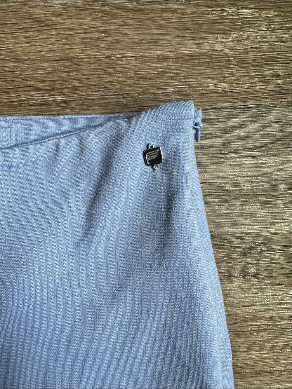 Fabletics 24/7 Skinny Leggings Blue High Rise Zipper Ankle Slit‎ Size Medium 8 - Picture 2 of 7